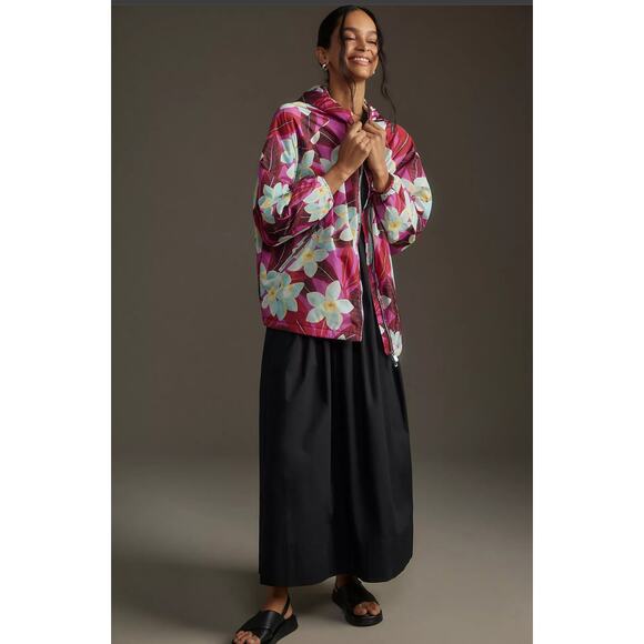 NWT Anthropologie Save the Duck Niam Floral Hooded Coat - Size 2 - Picture 3 of 5